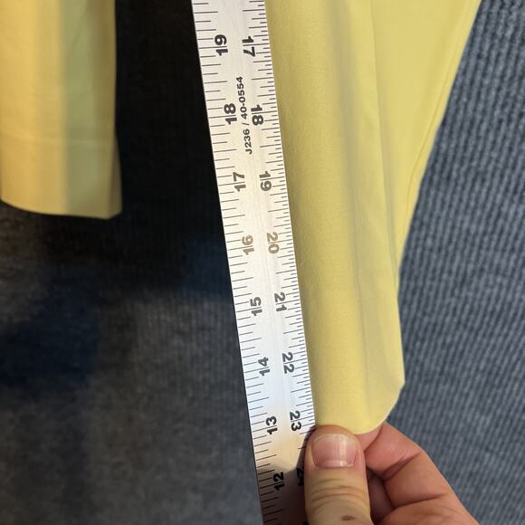 Chicos 3 Womens Pants Size XL Yellow Pleated Wide Leg High Rise Office Preppy - Picture 8 of 10